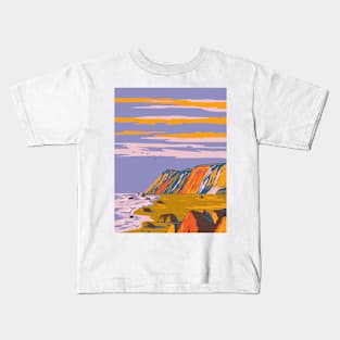 Gay Head Cliffs on Martha's Vineyard Cape Cod in Massachusetts USA WPA Art Poster Kids T-Shirt